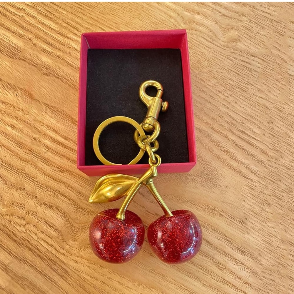 Anthropologie Cherry Keychain in Red and Gold - Picture 7 of 12